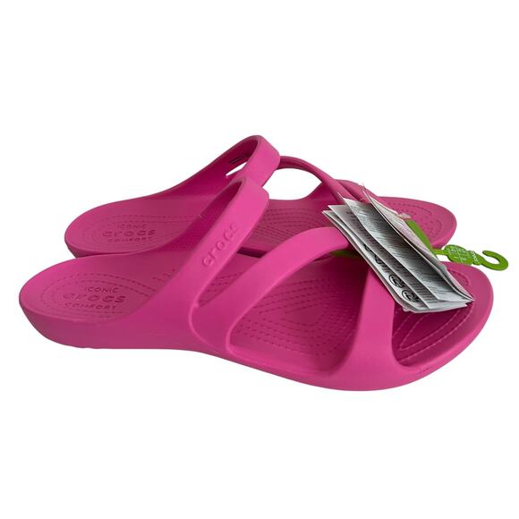 Crocs Kadee II Electric Pink Slip On Sandals Size 10 - Picture 1 of 8